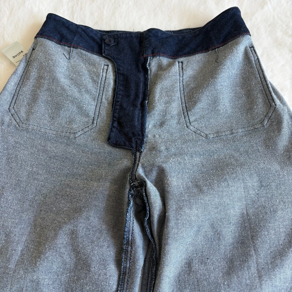 Anthropologie Dark Blue Wide-Leg Cropped Jeans | 27 - Picture 9 of 13
